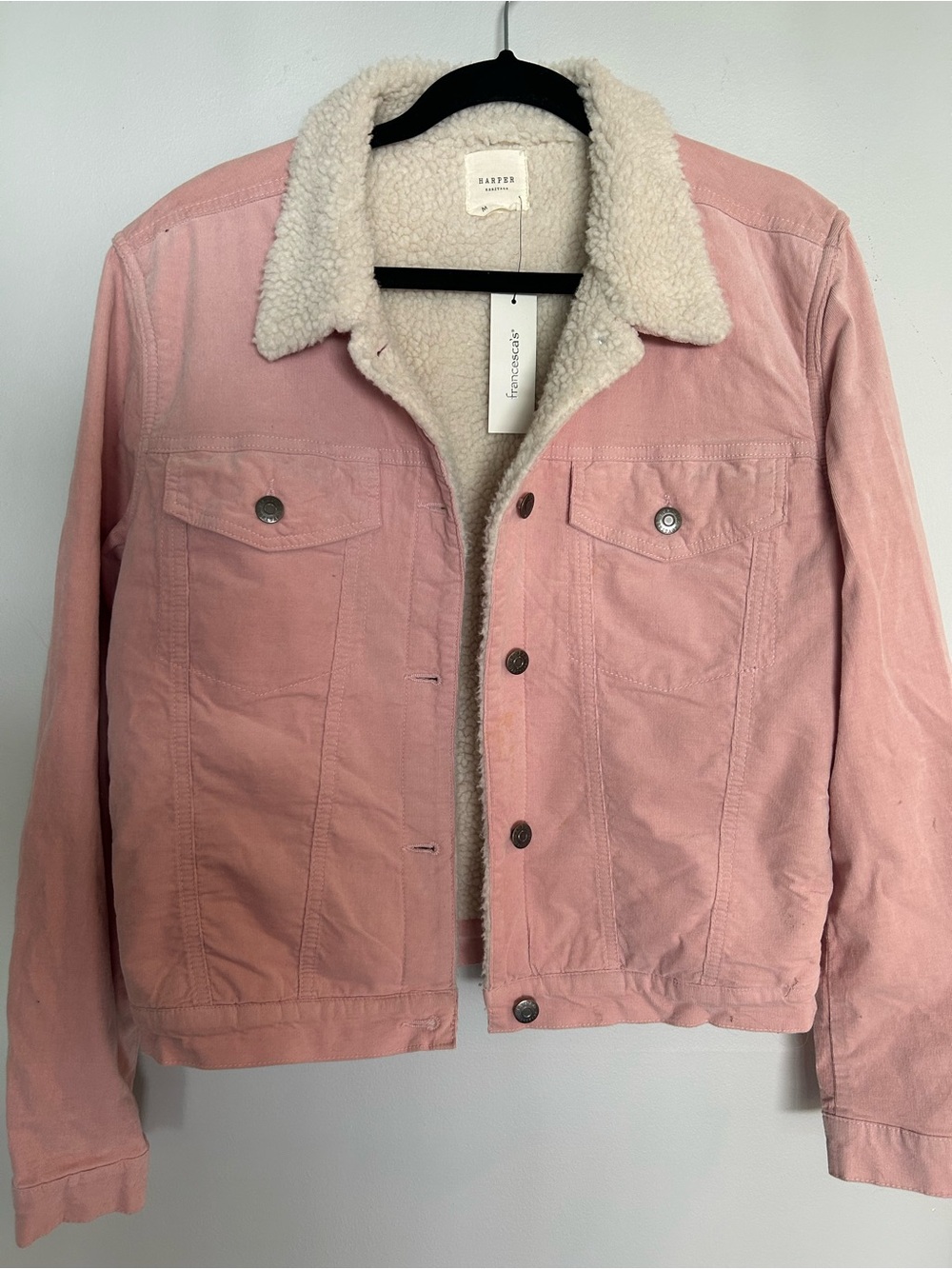 Harper Pink Sherpa-Lined Jean Jacket